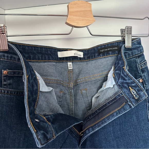 Anthropologie (ella moss) dark wash high rise skinny ankle Jean size 28 - Picture 2 of 7